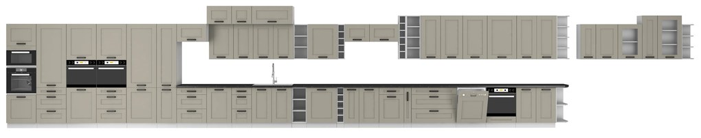 Dulap inferior de bucătărie Lucid 80 D 2F BB (claygrey + alb). 1045433