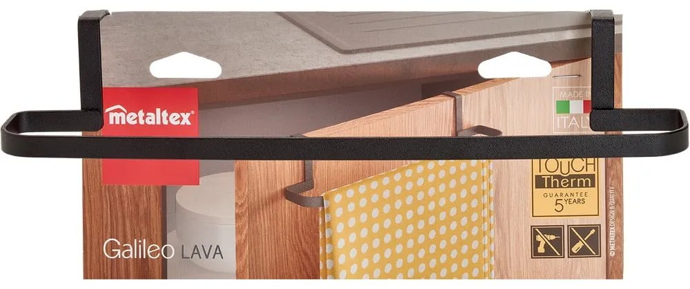 Suport suspendat pentru prosoape Metaltex Galileo Lava, negru