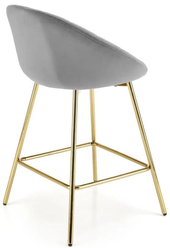 Scaun de bar H112 velvet gri