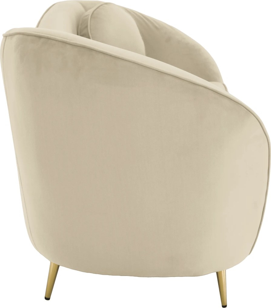 Canapea cu 2 locuri de design, ţesătură Velvet bej/gold crom auriu, EZIO TYP 2