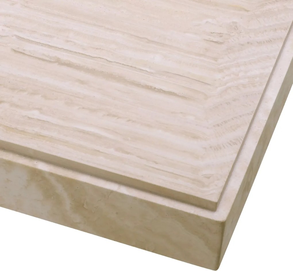 Masuta de cafea design LUX din travertin Sartoria, 83x83cm