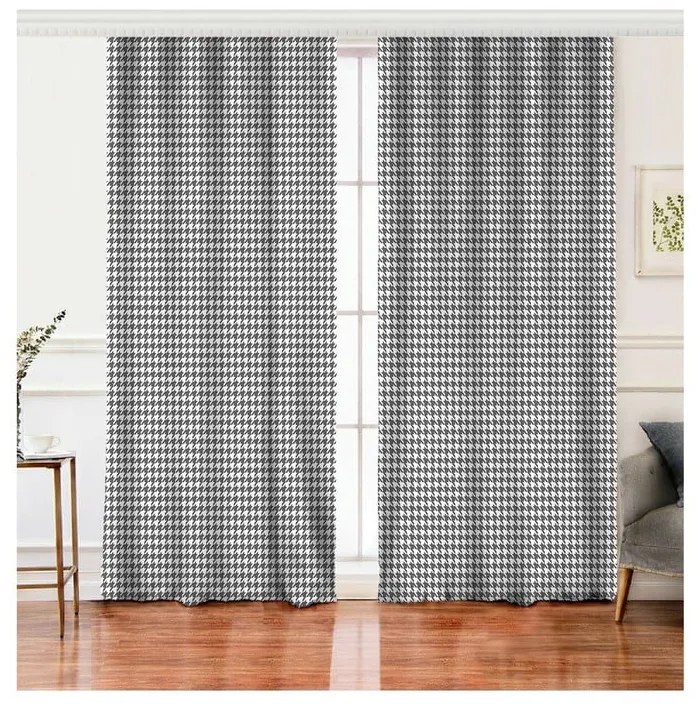 Draperii albe/gri 2 buc. 140x260 cm – Mila Home