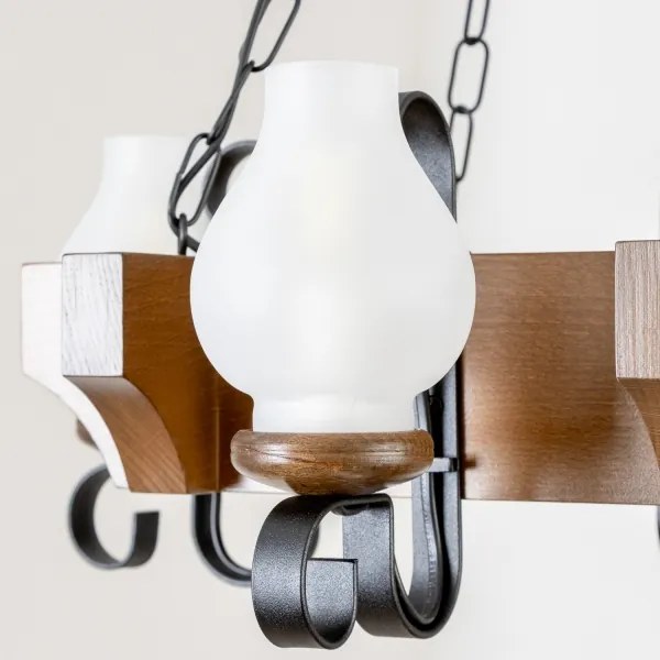 Lustră pe lanț Brilagi QUEEN 4xE14/40W/230V fag/nuc