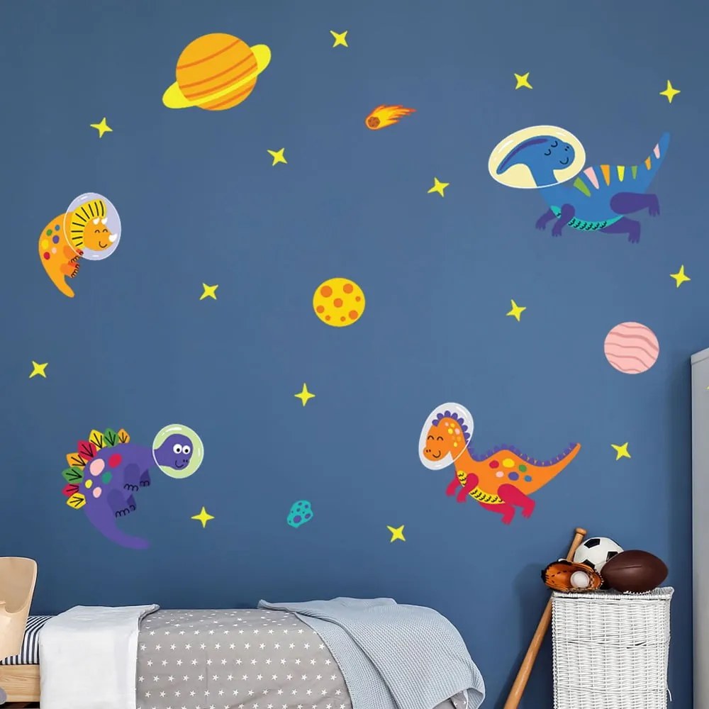 Autocolante de perete pentru camera copiilor Ambiance Dinosaurs