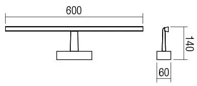 Redo 01-1673 - Lumină LED pentru oglindă de baie NEPTUNE, 12 W, 230 V, IP44