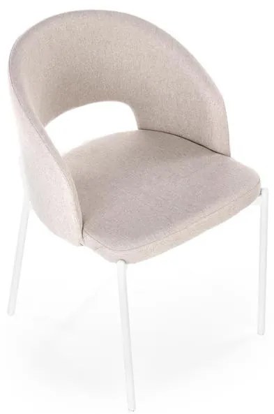Scaun textil K486 bej-alb - H 77 cm