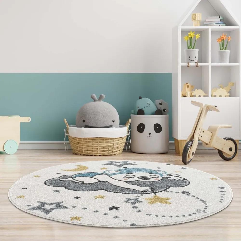 Covorul perfect rotund pentru copii, cu ursuleț adormit Lăţime: 160 cm