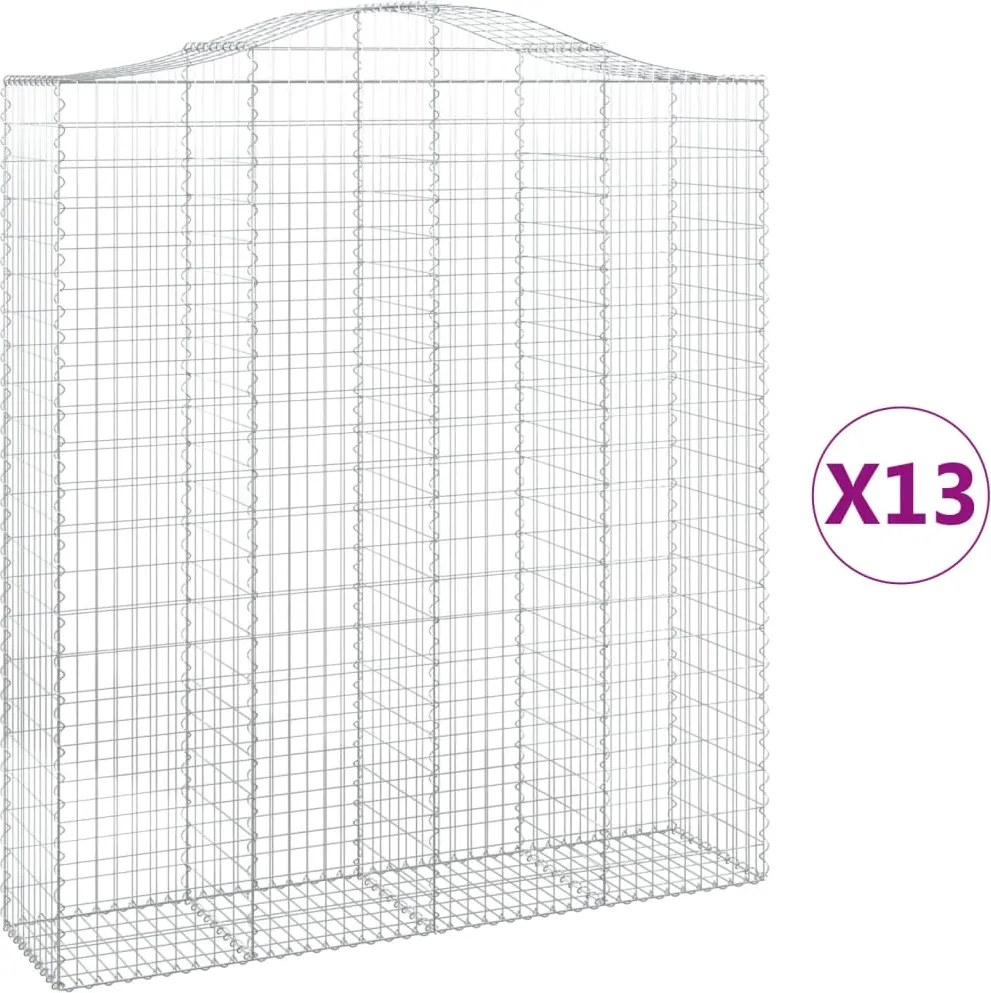 vidaXL Coșuri gabion arcuite, 13 buc 200x50x220/240cm, fier galvanizat