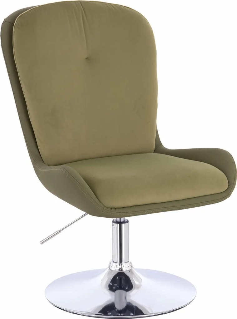 HR690N Scaun Velvet&amp;soft Piele Pu Măsline/Khaki Bază Cromata