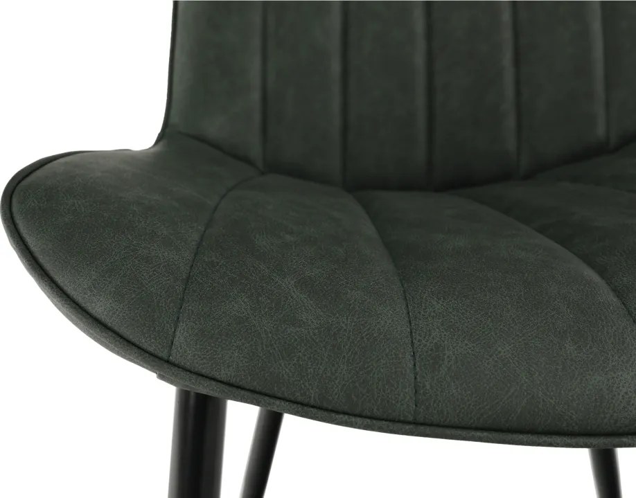 Scaun, piele ecologică verde/negru, HAZAL