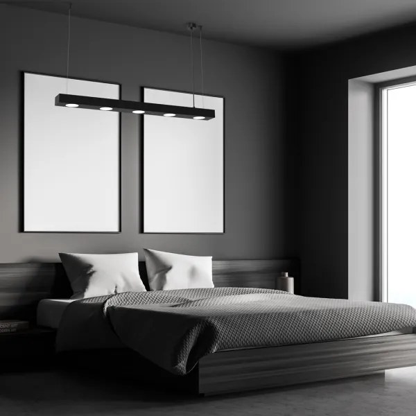 Lustră pe cablu ALEXANDER 5xGX53/12W/230V neagră