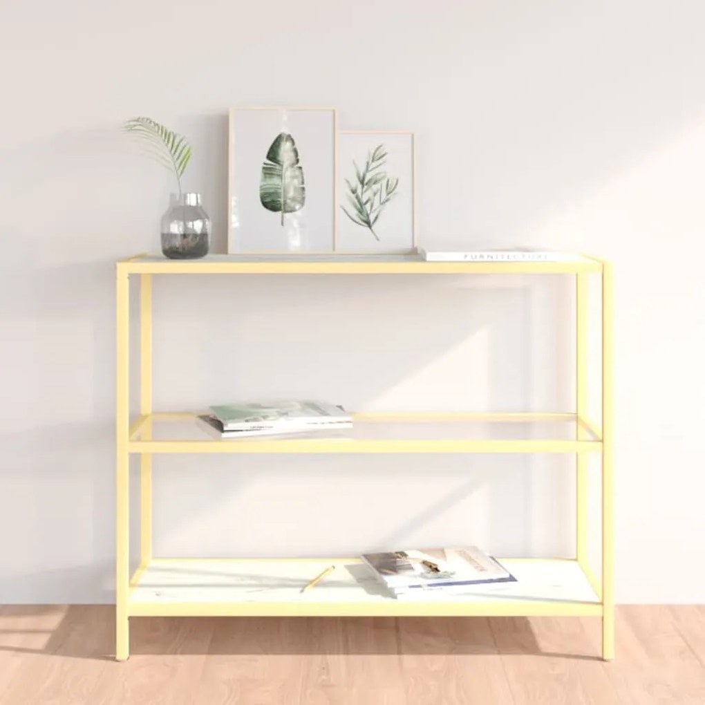 331636 vidaXL Raft, alb marmură/transparent, 100x36x90 cm, sticlă securizată