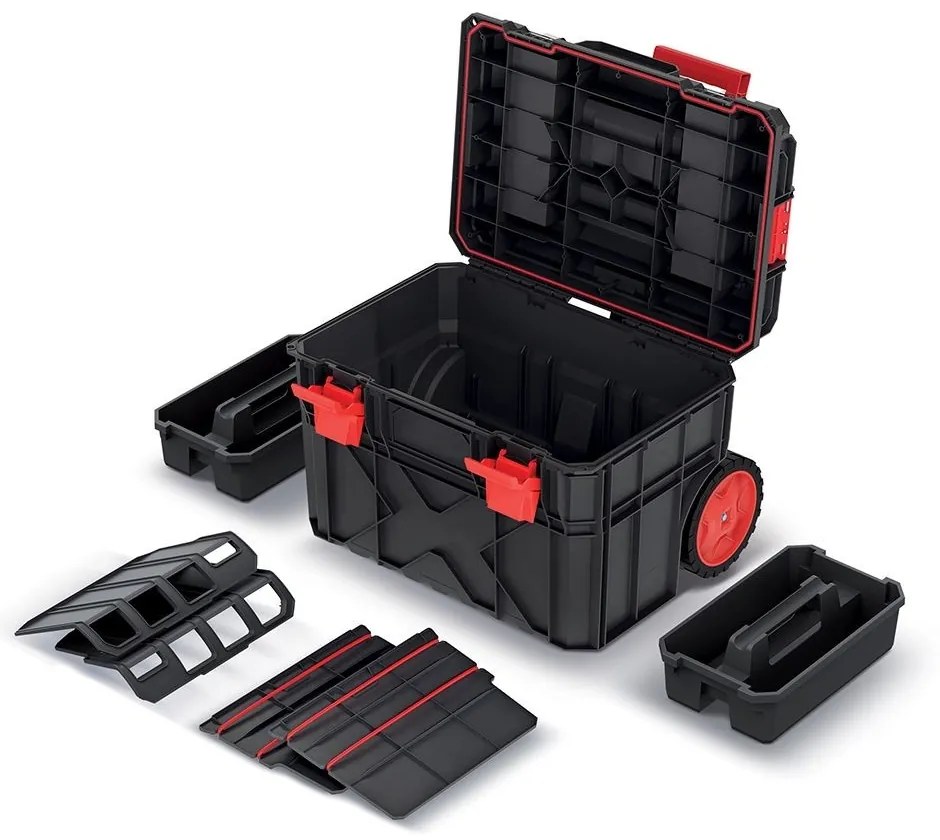 Valisa cu roti A, 40 cm, organizator, negru