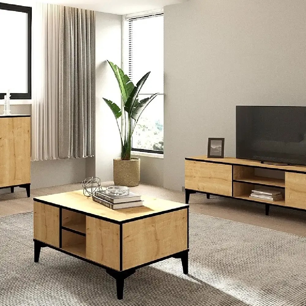 Masuta cafea Susana living culoare nuc deschis 90 cm