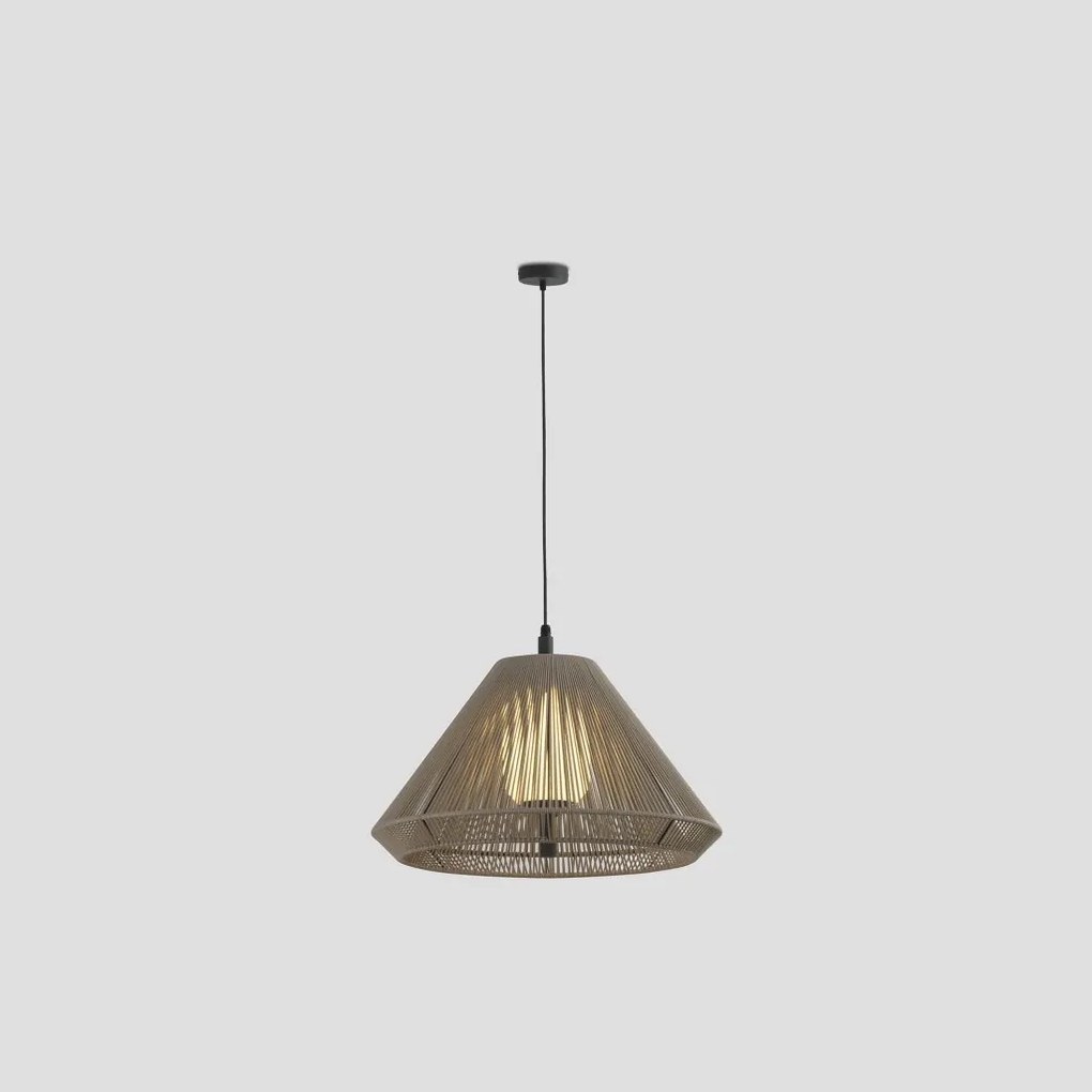 Lustra/Pendul iluminat exterior decorativ SAIGON cone W70 gri/bej