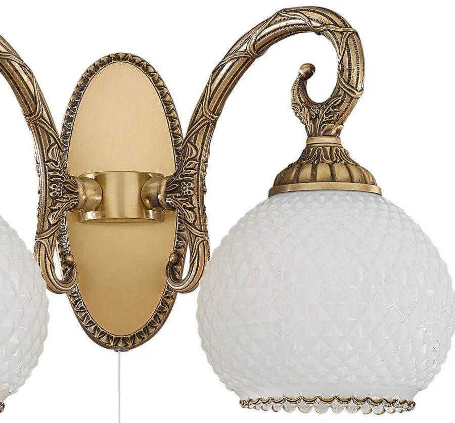 Aplica clasic design italian din alama, sticla 8400 RA-A.8400/2