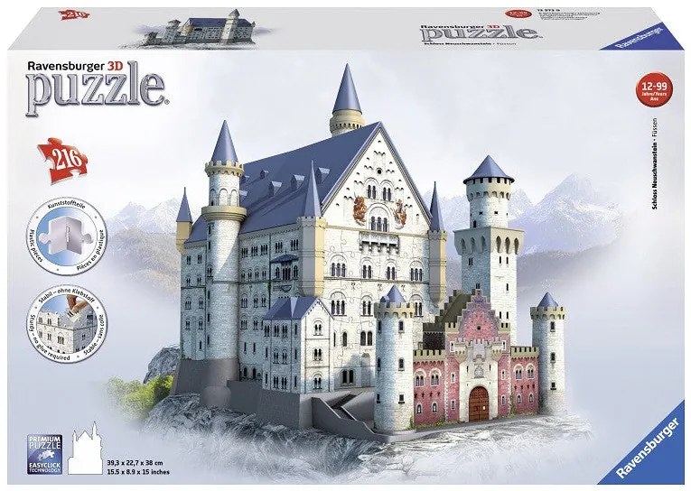 PUZZLE 3D CASTELUL NEUSCHWANSTEIN, 216 PIESE (RVS3D12573)