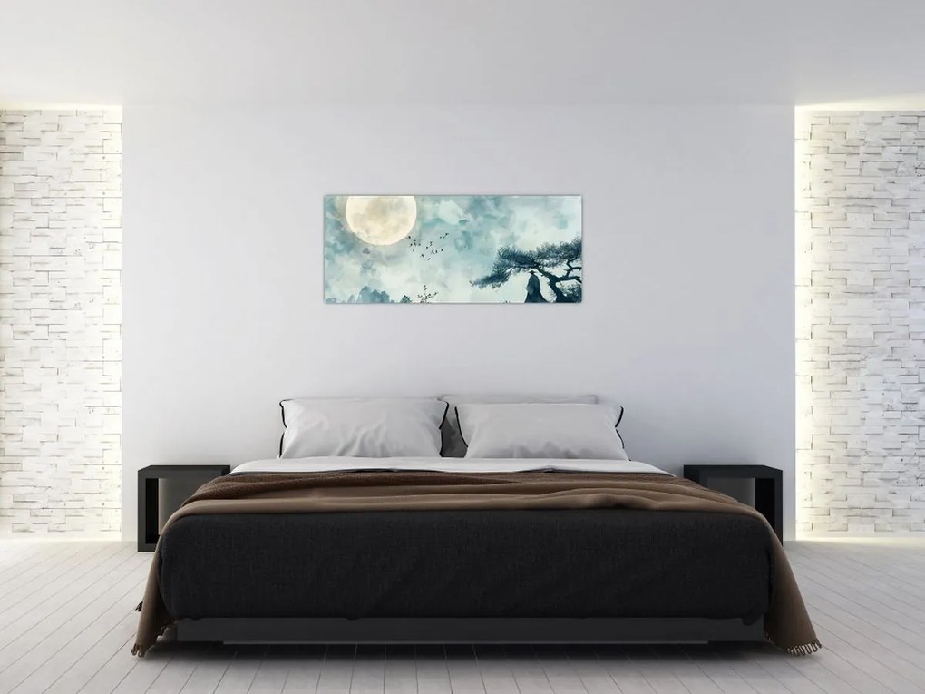 Tablou - Pictură cu lună plină (120x50 cm)