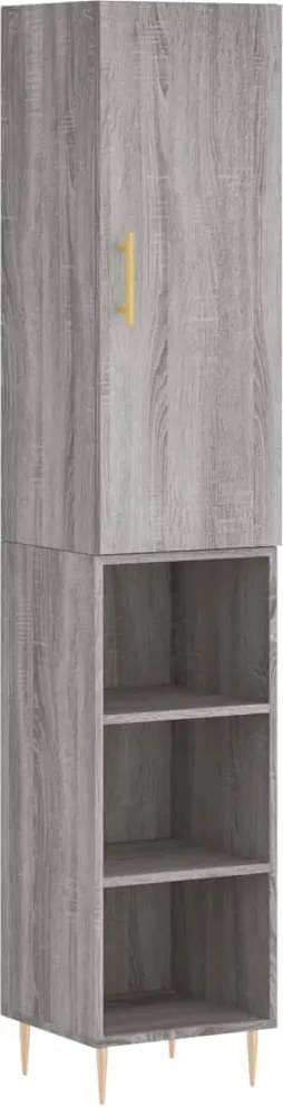 vidaXL Dulap înalt, gri sonoma, 34,5x34x180 cm, lemn prelucrat