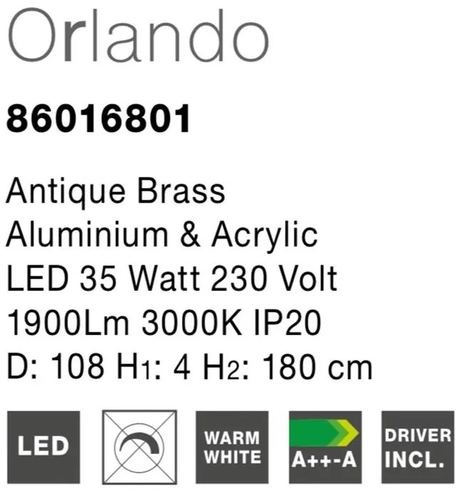 Lustra LED moderna diametru 108cm, Orlando