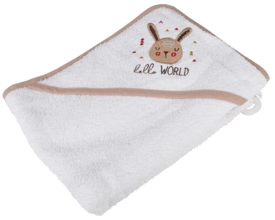 Prosop cu glugă pentru copii alb din bumbac 75x75 cm Forest – Bébé Douceur