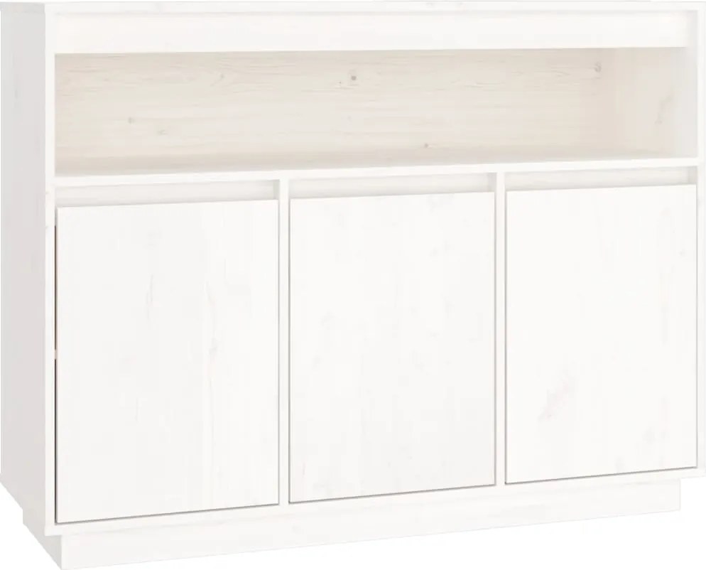 vidaXL Servantă, alb, 104,5x34x80 cm, lemn masiv de pin
