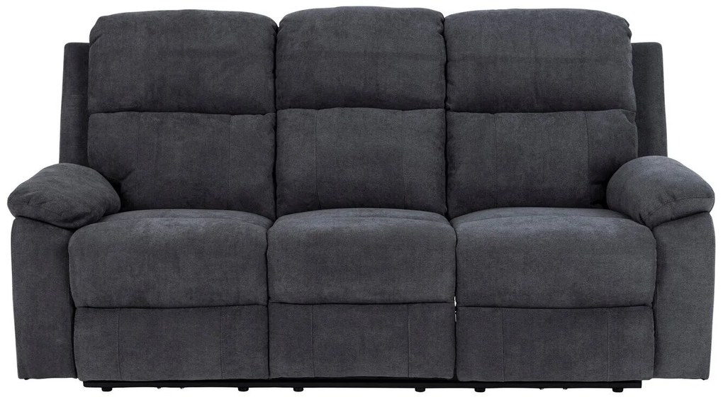 Sofa recliner Oakland 57498x197x95cm, 75 kg, Gri inchis, Tapiterie