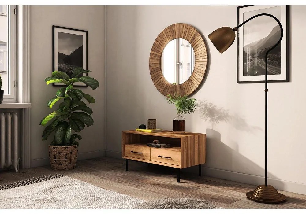 Comodă TV din lemn de stejar 90x50 cm Abies – The Beds