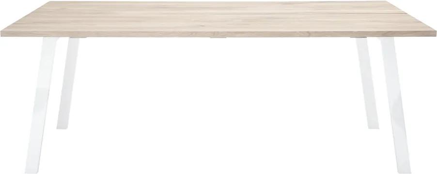 Masa din lemn de stejar natur si picioare albe