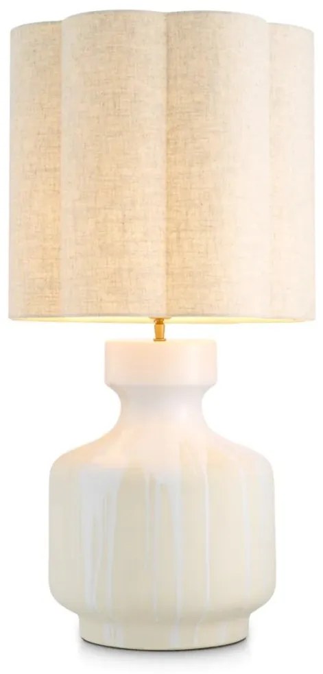 Veioza, Lampa de masa LUX, Ceramica, Alb, Lorena