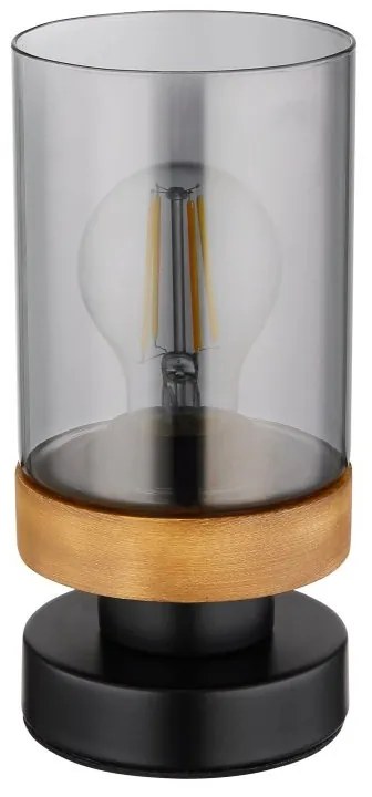 Veioza, lampa de podea design modern FINCA negru mat, maro inchis