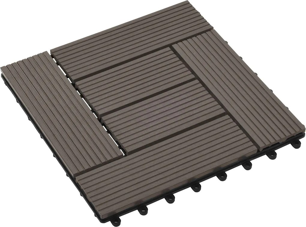 vidaXL Plăci pentru Deck 11 pcs Maro închis 30 x 30 cm Lemn compozit