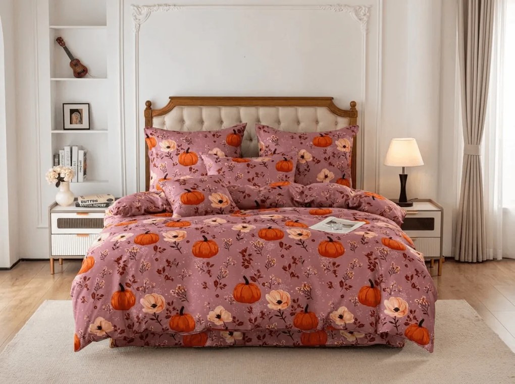 Lenjerie de pat din microfibra PUMPKINS ROSAVIE starorozové Dimensiune lenjerie de pat: 2 buc 70 x 90 cm | 200 x 220 cm