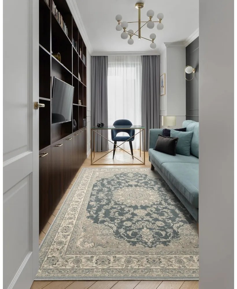 Covor gri din lână 133x180 cm Beatrice – Agnella