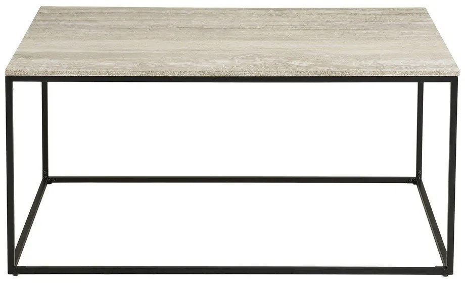 Măsuță de cafea neagră/bej cu aspect de piatră 60x90 cm Vita – House Nordic