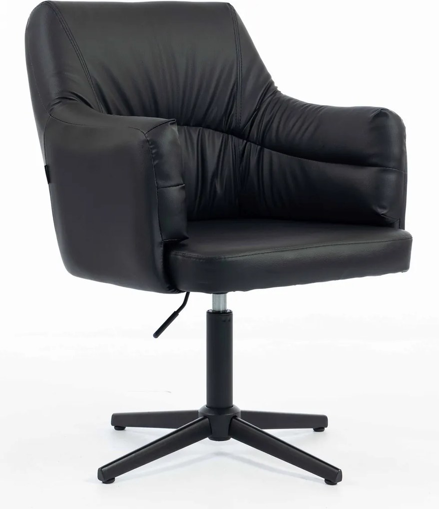 HR840CROSS Scaun Negru Piele Ecologica cu Bază Neagră