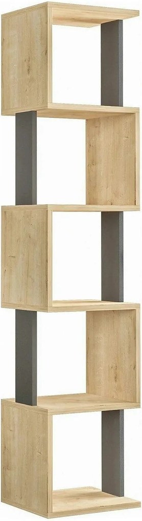 Biblioteca PIRI, stejar sonoma/gri antracit, PAL melaminat, 35x30x161