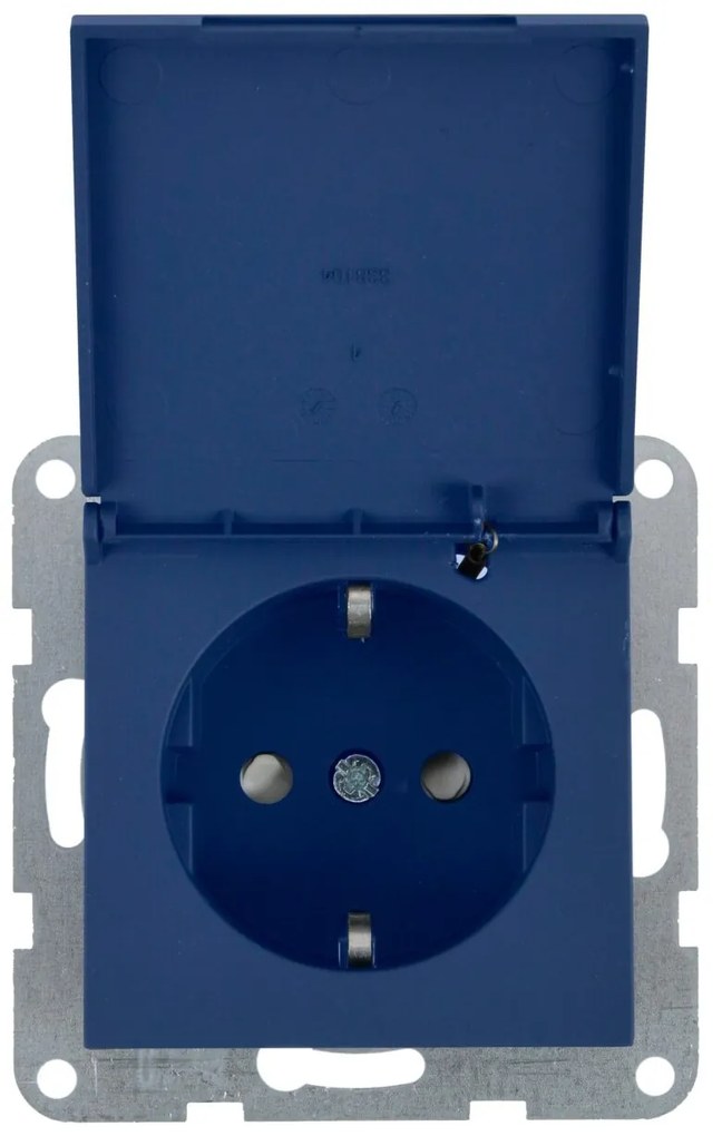 Priza simpla cu impamantare si capac, protectie copii, 16A, IP20, Ocean, Panasonic Karre Plus 55 Soft Touch