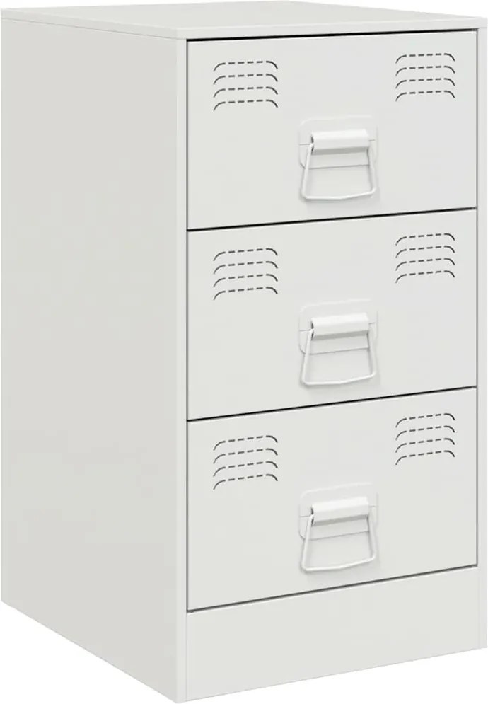 vidaXL Noptieră, alb, 34,5x39x62 cm, oțel