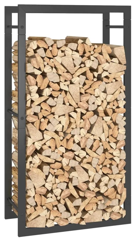 Suport pentru lemne de foc, negru mat, 50x28x94 cm otel