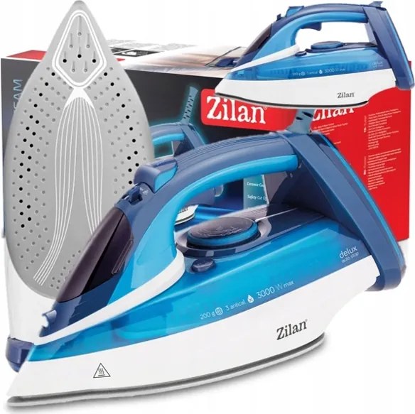 Fier de calcat Zilan ZLN2908 Albastru, 3000W, talpa ceramica, temperatura ajustabila