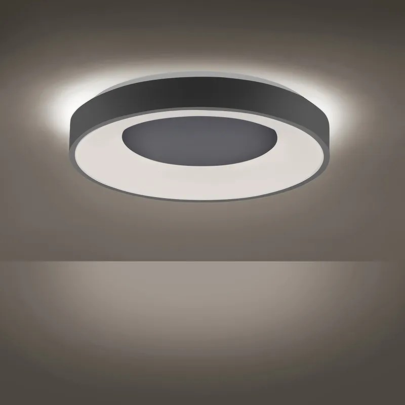 Plafoniera moderna gri inchis inclusiv LED cu dimmer 3 trepte - Steffie
