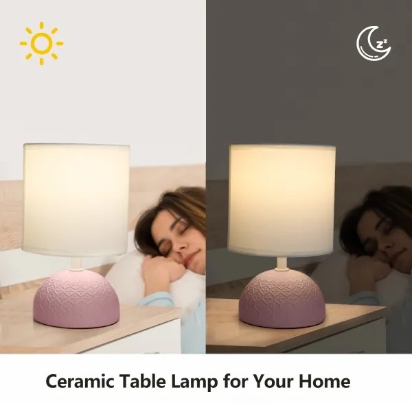 Lampă de masă 1xE14/40W/230V roz/albă Aigostar