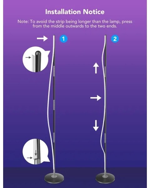 Govee - Lampă de podea LED RGBW reglabilă LITE MATTER LED/24W/230V Wi-Fi