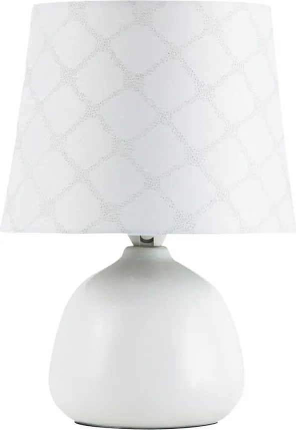 Veioza, lampa de masa, finisaj alb, diametru 18cm, Ellie 4379 RX