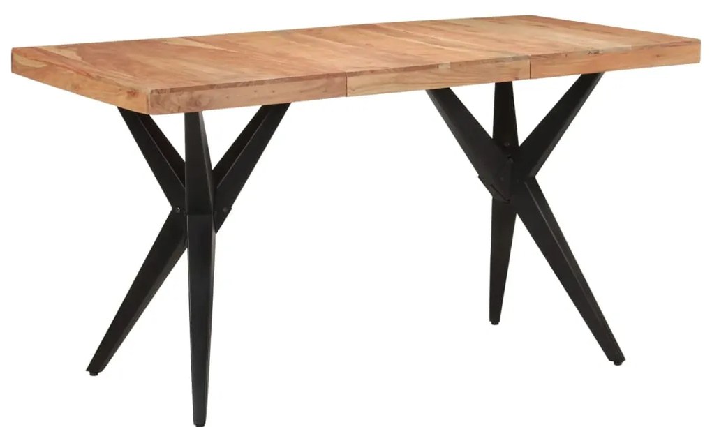 vidaXL Masă de bucătărie, negru, 140x70x76 cm, lemn masiv de acacia