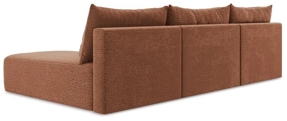 Colțar cărămiziu extensibil/cu spațiu de depozitare Kalena – Makamii