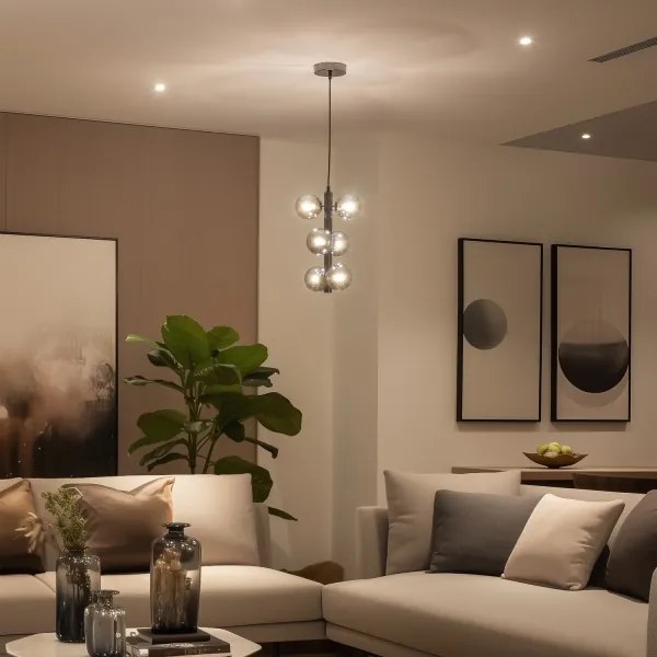 Brilagi - Lustră LED suspendată pe cablu MILLA, 6x G9/3W/230V, negru cromat/sticlă fumurie