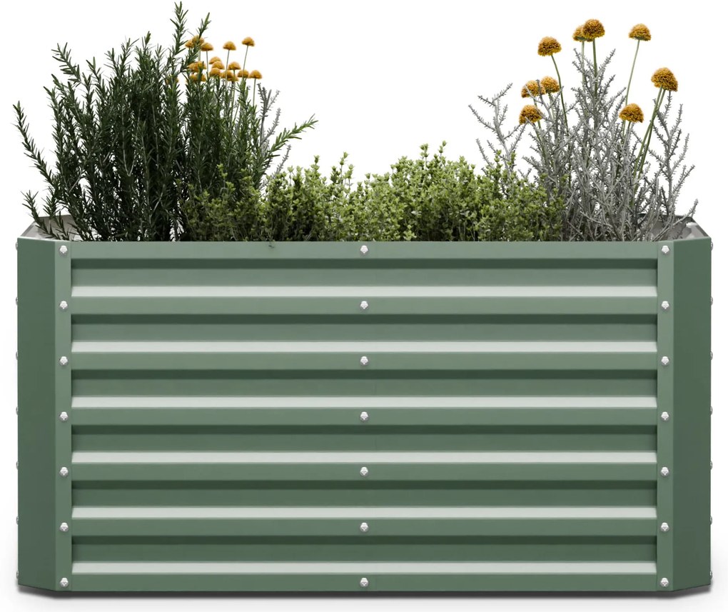 High Grow Straight, ghiveci înalt, 120 x 60 x 60 cm, din tabla de otel ondulata, ușor de asamblat, rezistent la rugina și îngheț