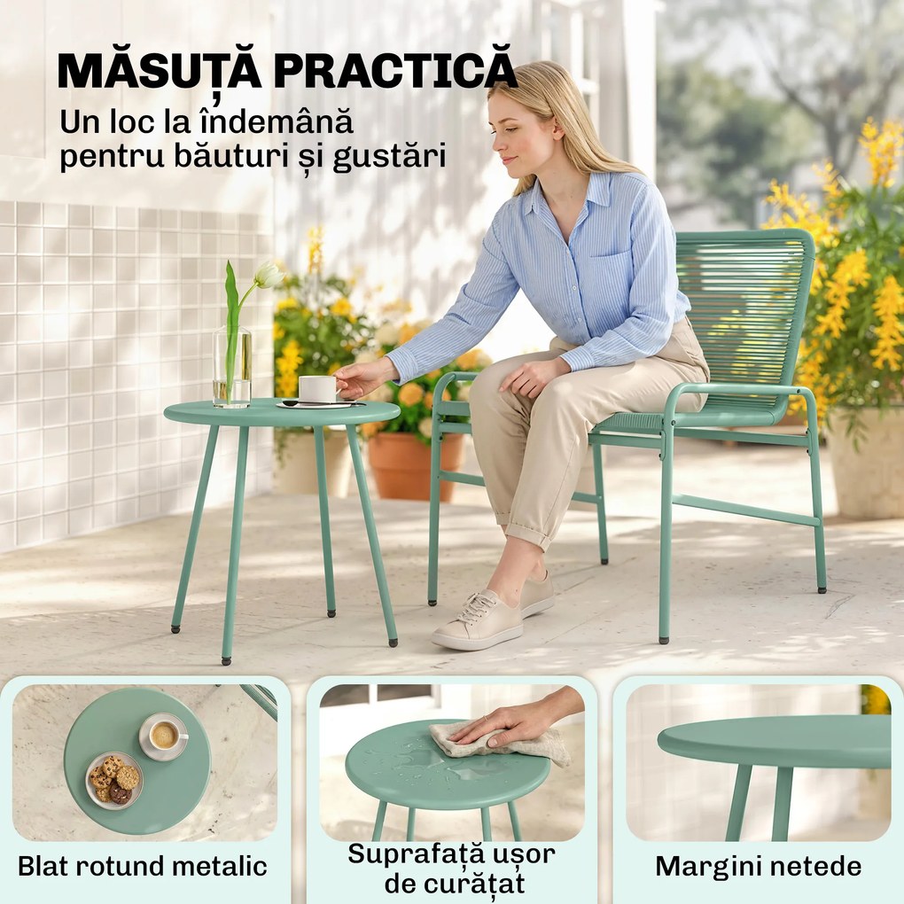 Outsunny set poliratan sintetic | Aosom Romania